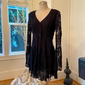 Free People Black Long Sleeve Dress